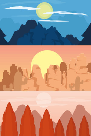 rocky mountains landscapesのイラスト素材