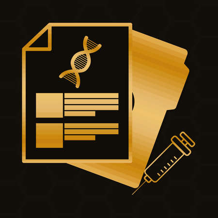medical reports and syringeのイラスト素材