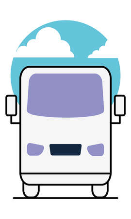 colorful bus iconのイラスト素材