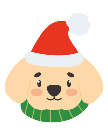 christmas dog headのイラスト素材