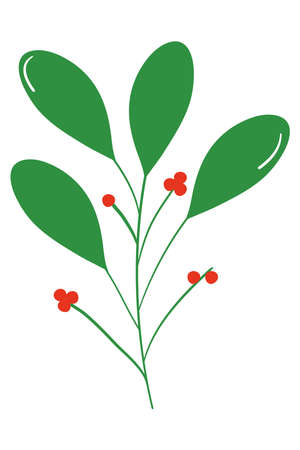 berries and leaves branchのイラスト素材