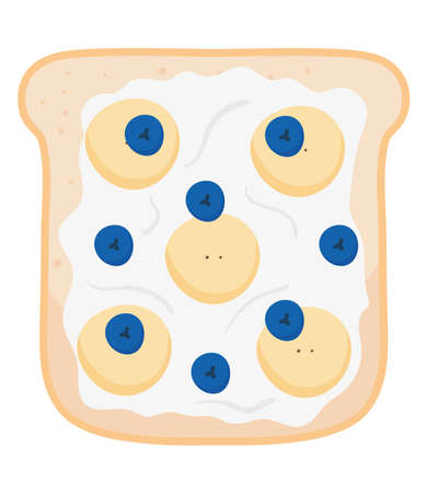banana and blueberry toastのイラスト素材
