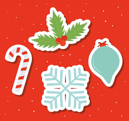christmas symbols icon setのイラスト素材
