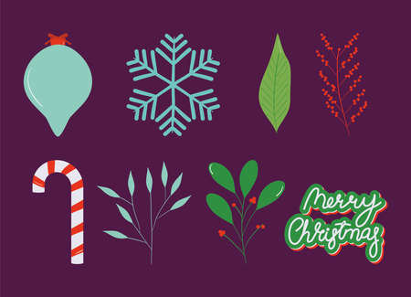 merry christmas icon setのイラスト素材