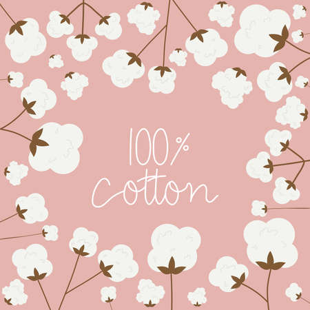 100 percent cotton pink illustrationのイラスト素材