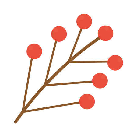 branch with red berriesのイラスト素材