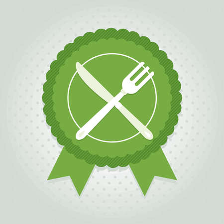 stamp with fork and knifeのイラスト素材