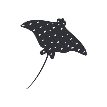 black stingray with dotsのイラスト素材
