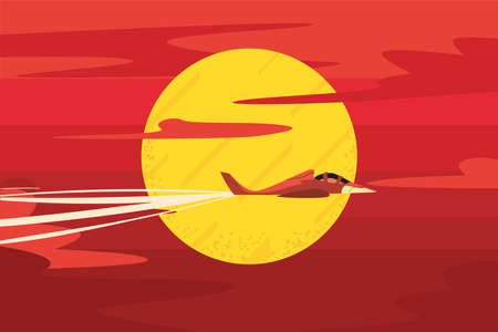 nice airplane illustrationのイラスト素材