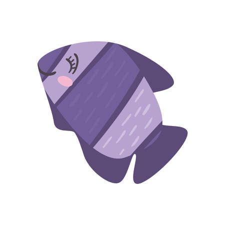 purple fish designのイラスト素材