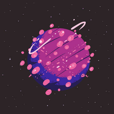 purple planet posterのイラスト素材