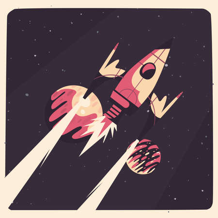 space rocket cardのイラスト素材