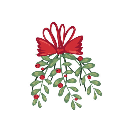 mistletoe plant designのイラスト素材