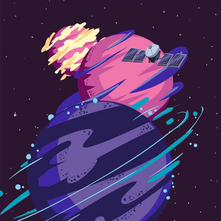 planetary alignment posterのイラスト素材