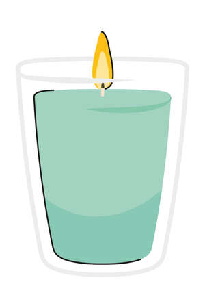 blue votive candleのイラスト素材