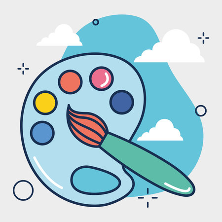 paint palette illustrationのイラスト素材