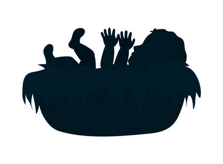 baby jesus on cradleのイラスト素材