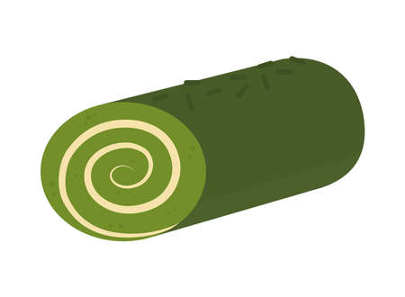 matcha swiss rollのイラスト素材