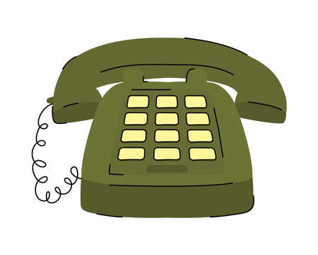 green classic telephoneのイラスト素材