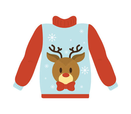 Christmas sweater with deerのイラスト素材