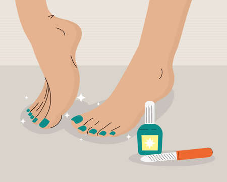beautiful womans feet illustrationのイラスト素材