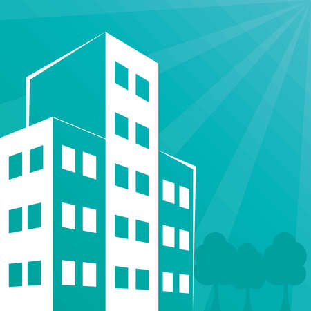 abstract buildings illustrationのイラスト素材