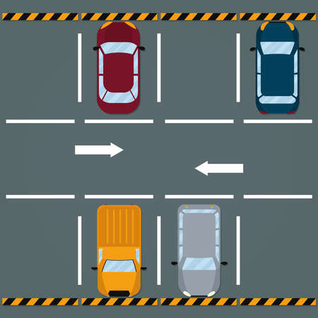 Parking cars illustrationのイラスト素材