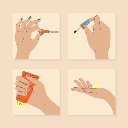 manicured hands icon setのイラスト素材