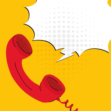 red telephone handset illustrationのイラスト素材