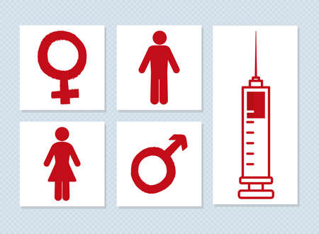gender symbols and syringeのイラスト素材