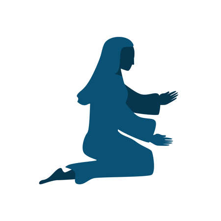 saint mary silhouetteのイラスト素材