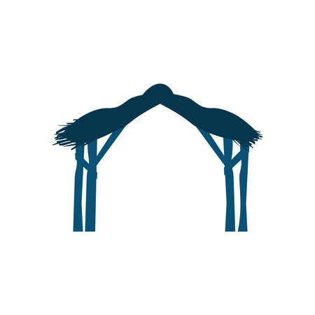 nativity manger silhouetteのイラスト素材