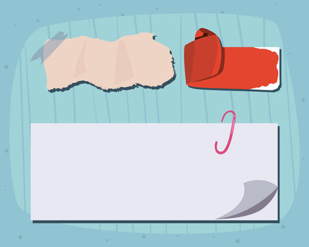 cute torn papersのイラスト素材