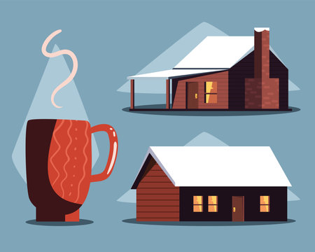 four winter iconsのイラスト素材