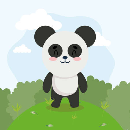 panda bear posterのイラスト素材