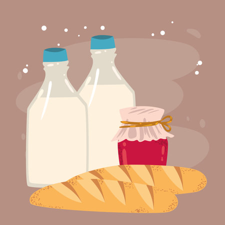 grocery food cartelのイラスト素材