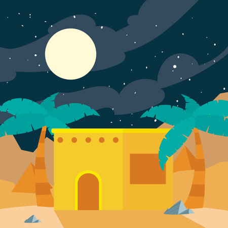 egypt house illustrationのイラスト素材