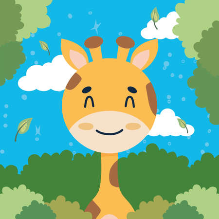 baby giraffe posterのイラスト素材