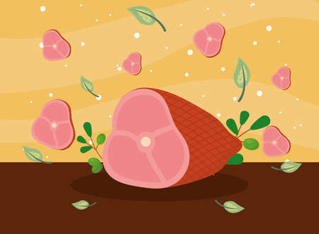 ham leg illustrationのイラスト素材
