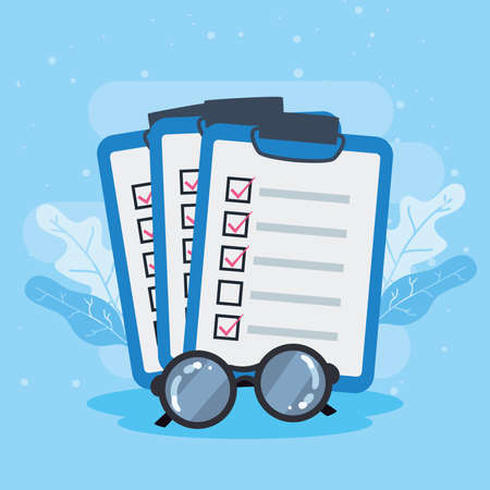 clipboard with eyeglassesのイラスト素材