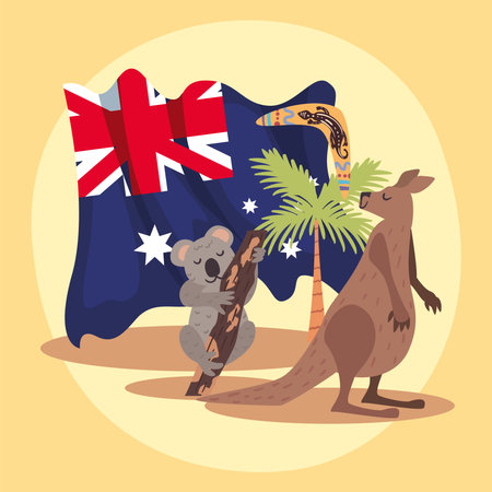 australia flag posterのイラスト素材