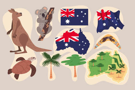 ten australian itemsのイラスト素材