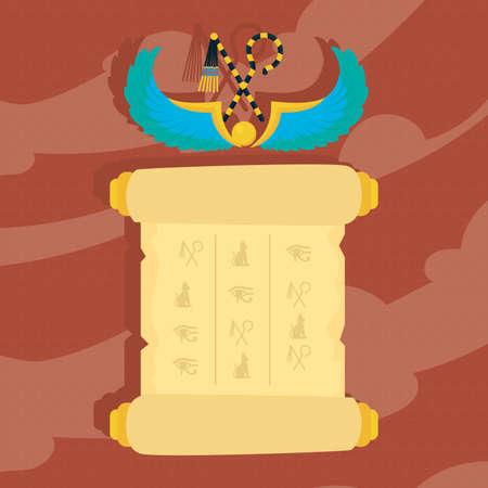 egypt hieroglyph cardのイラスト素材