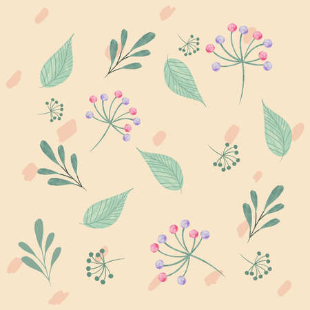 watercolor leaves posterのイラスト素材