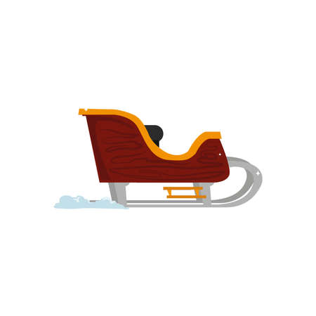 wooden santa sleighのイラスト素材
