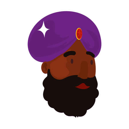 wise king balthazar faceのイラスト素材