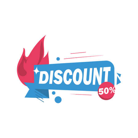 discount fifty percentage labelのイラスト素材