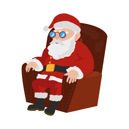 santa sitting in armchairのイラスト素材
