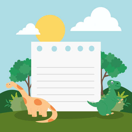 dino frame cardのイラスト素材