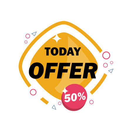 today offer with fifty percentageのイラスト素材